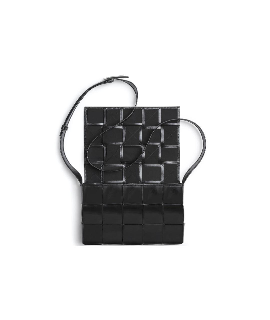 BOTTEGA VENETA Черная кожаная сумка через плечо, фото 3