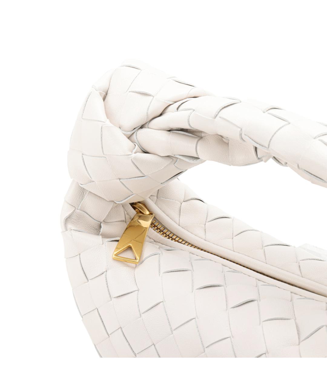 BOTTEGA VENETA Белая кожаная сумка через плечо, фото 6