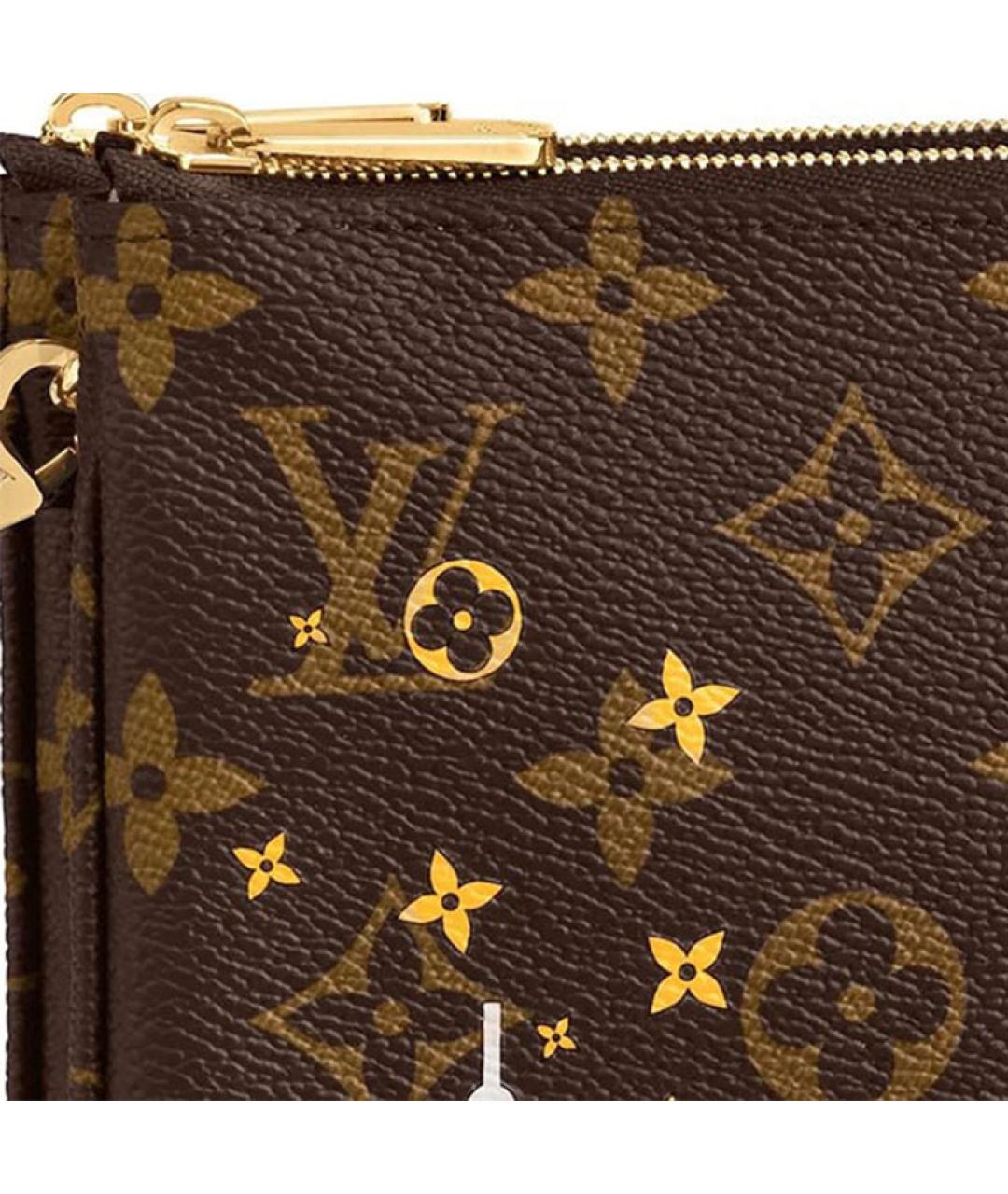 LOUIS VUITTON Коричневая кожаная сумка через плечо, фото 5