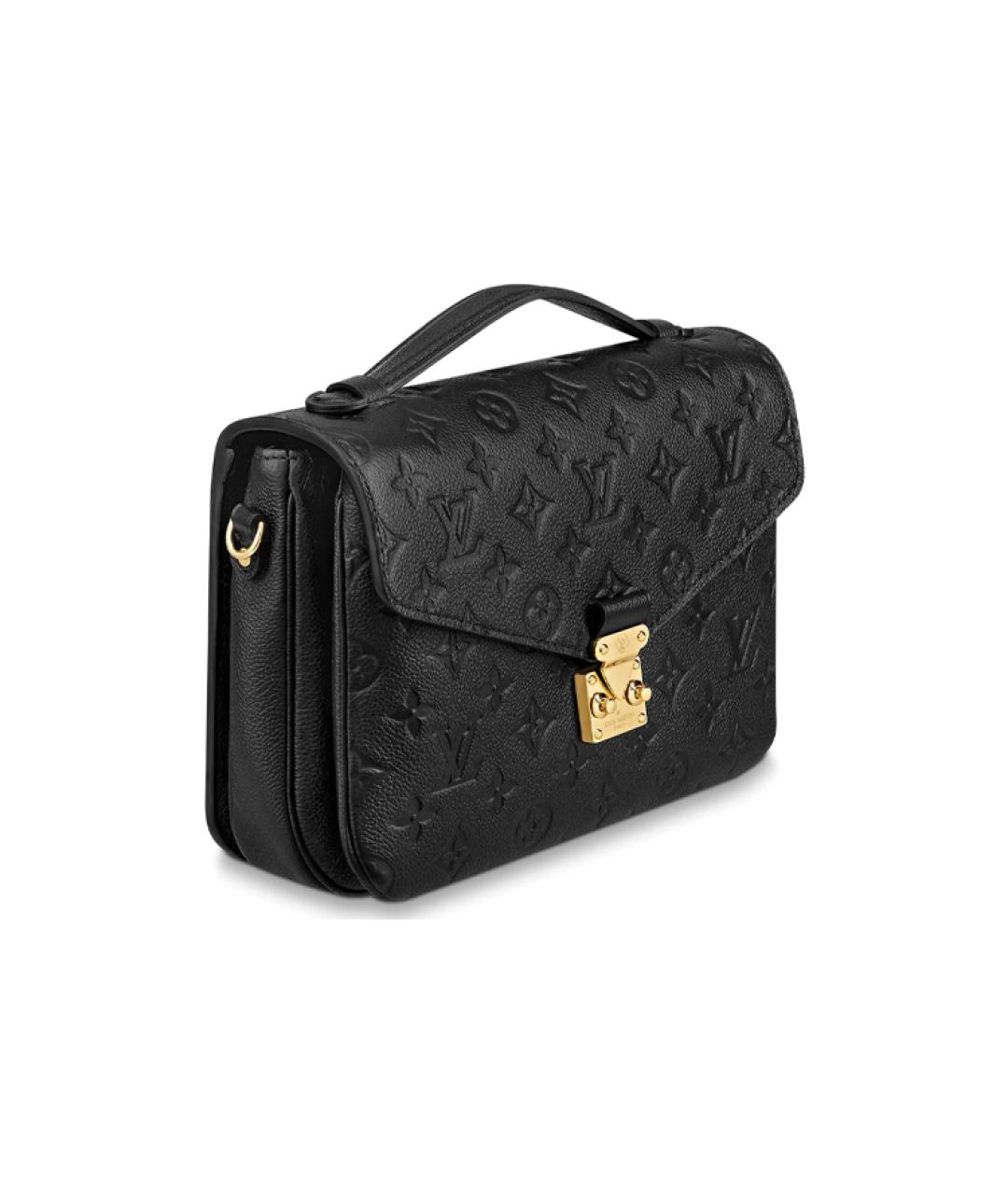 LOUIS VUITTON Черная кожаная сумка через плечо, фото 2