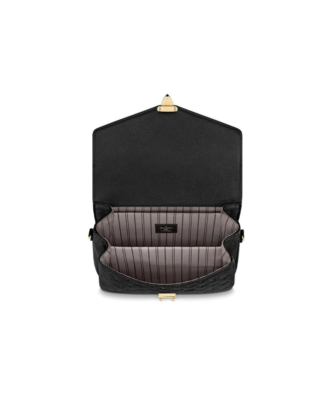 LOUIS VUITTON Черная кожаная сумка через плечо, фото 4