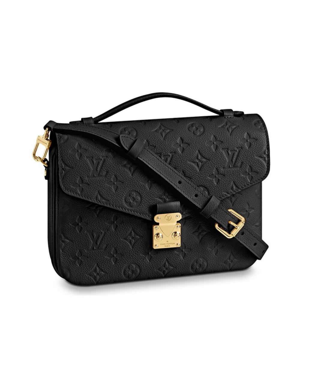 LOUIS VUITTON Черная кожаная сумка через плечо, фото 7