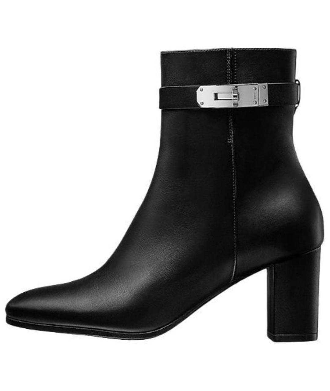 HERMES Черные кожаные сапоги, фото 2