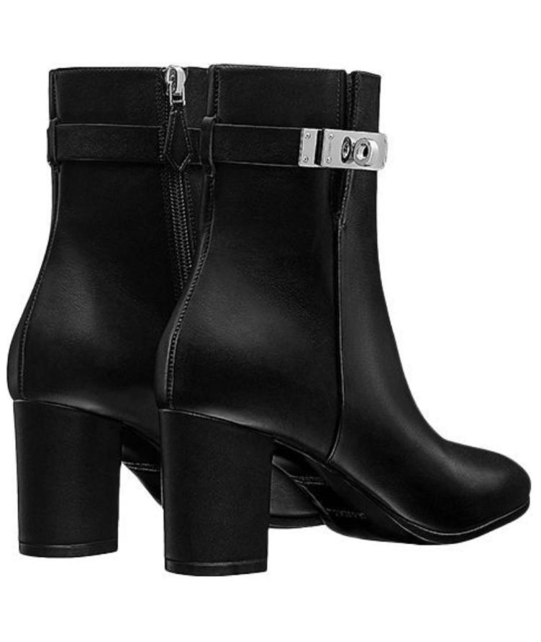 HERMES Черные кожаные сапоги, фото 4