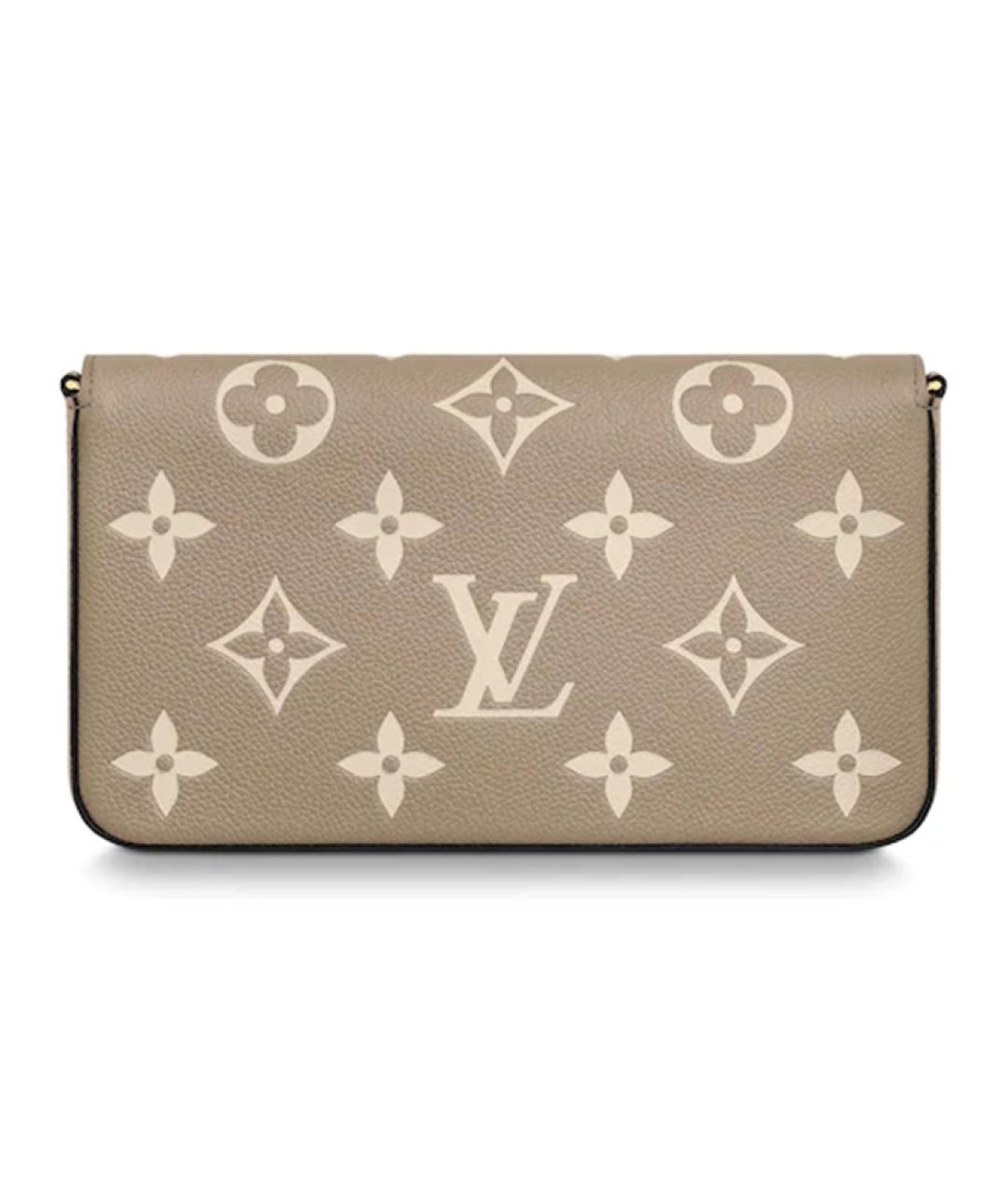 LOUIS VUITTON Бежевая кожаная сумка через плечо, фото 3