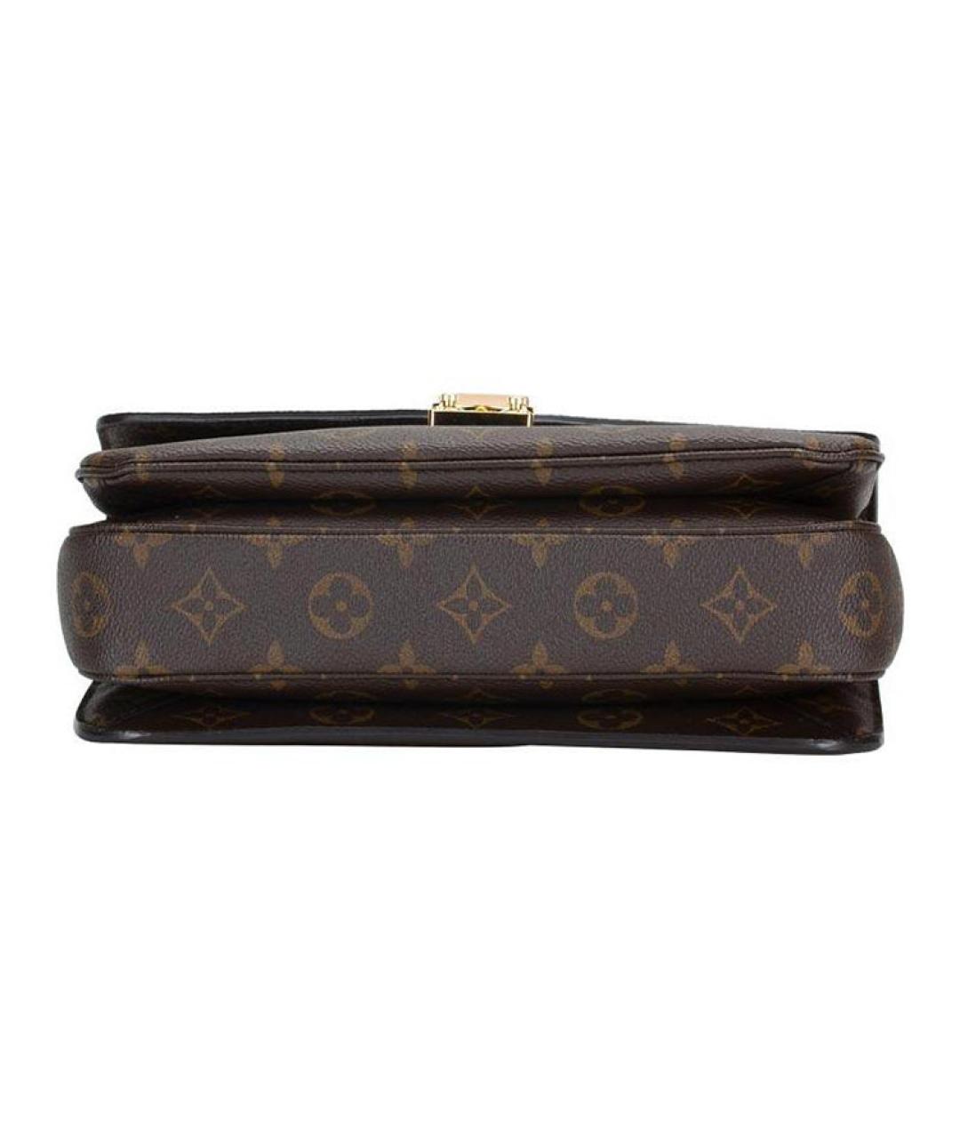 LOUIS VUITTON Коричневая кожаная сумка через плечо, фото 4