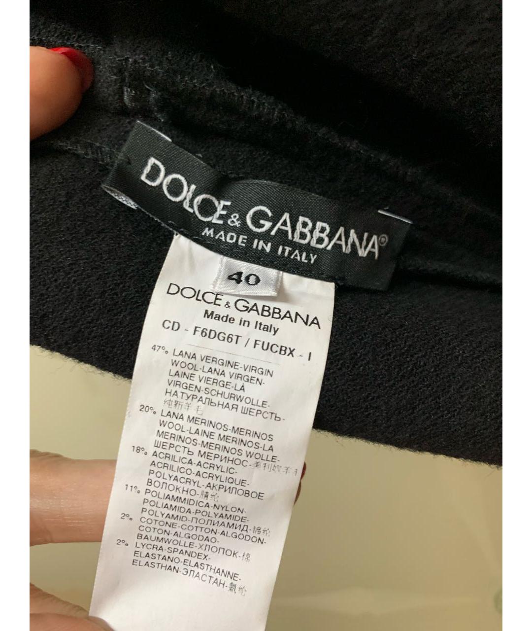 DOLCE&GABBANA Черное шерстяное повседневное платье, фото 5