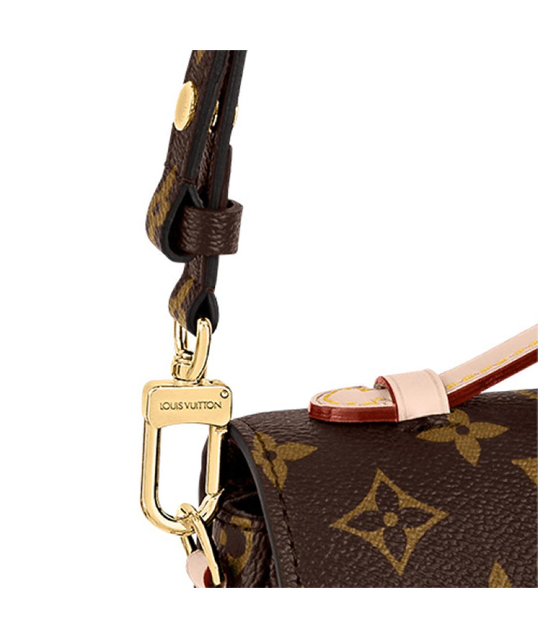 LOUIS VUITTON Коричневая кожаная сумка через плечо, фото 5
