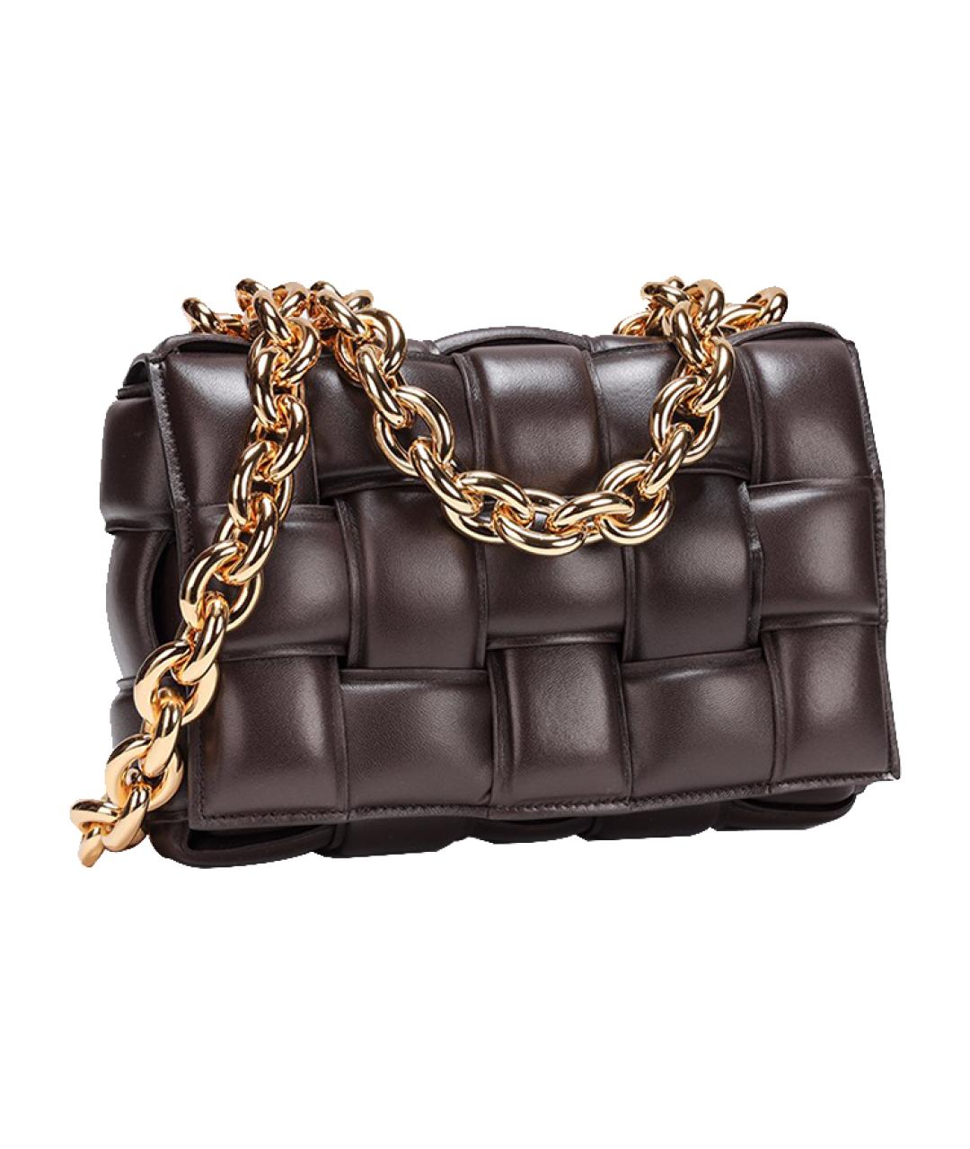 BOTTEGA VENETA Коричневая кожаная сумка через плечо, фото 3