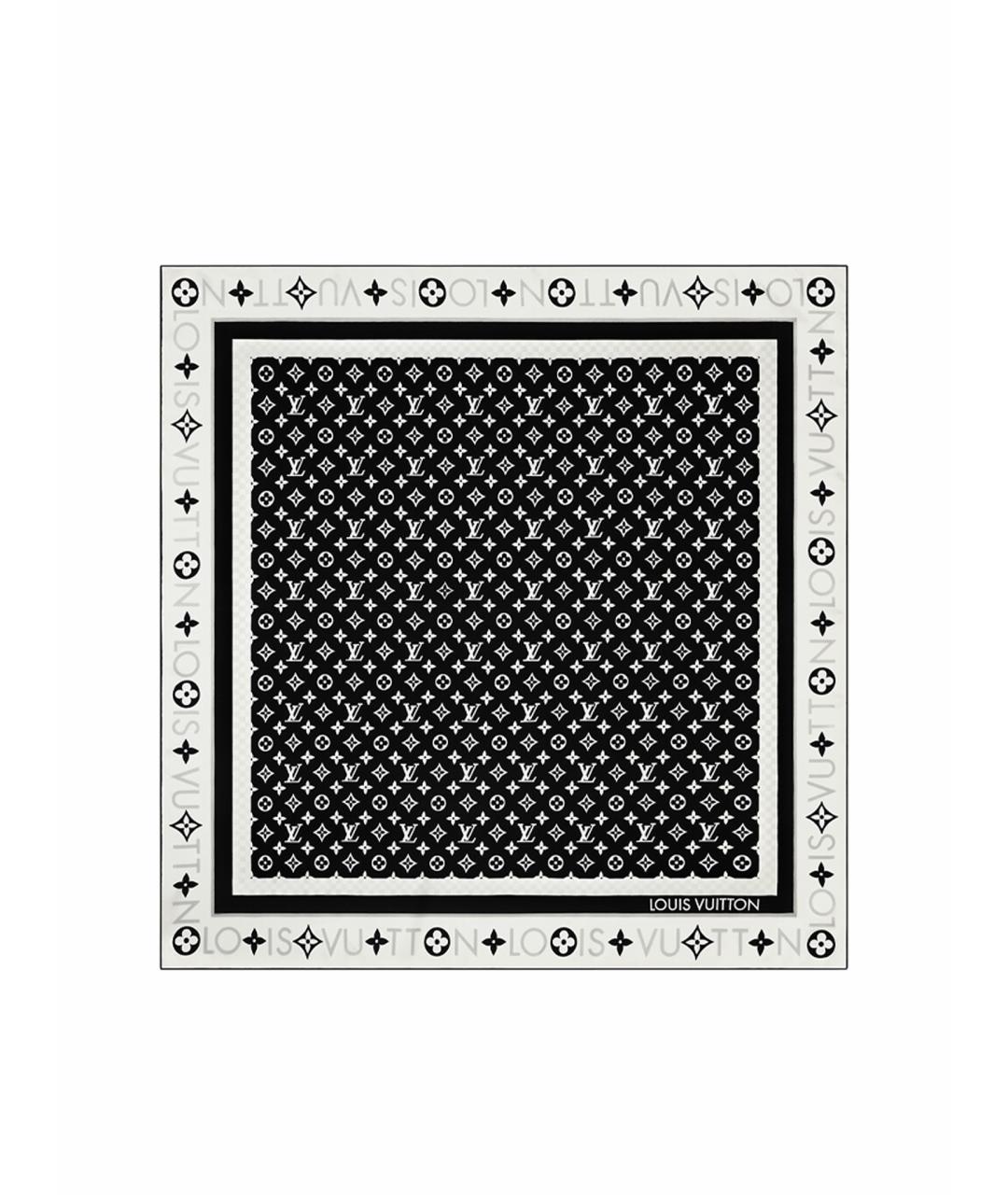 LOUIS VUITTON Черный шелковый шарф, фото 1