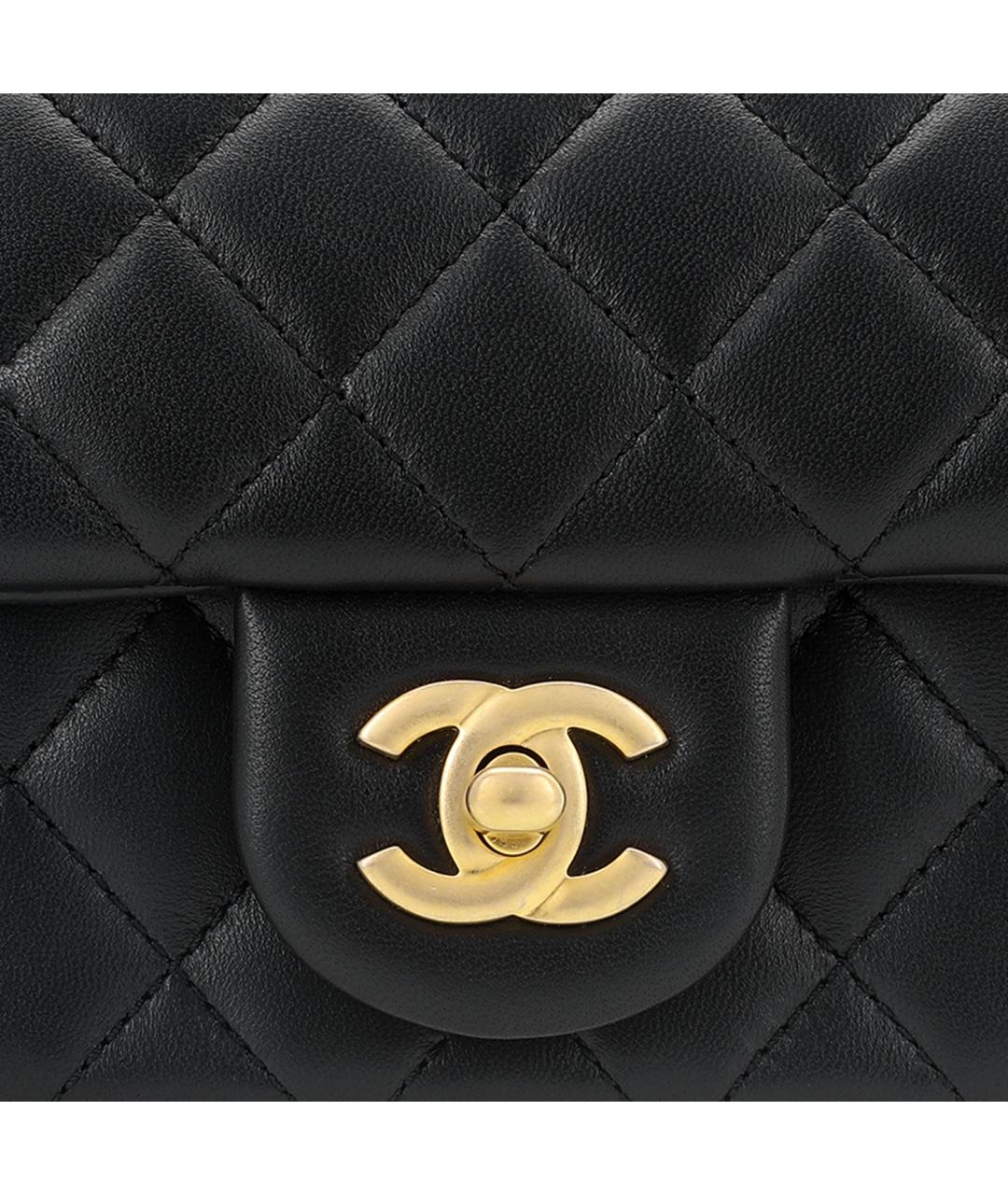 CHANEL Черная кожаная сумка через плечо, фото 6