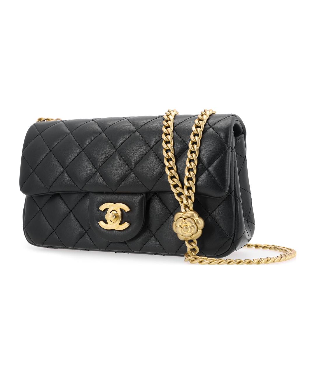 CHANEL Черная кожаная сумка через плечо, фото 3