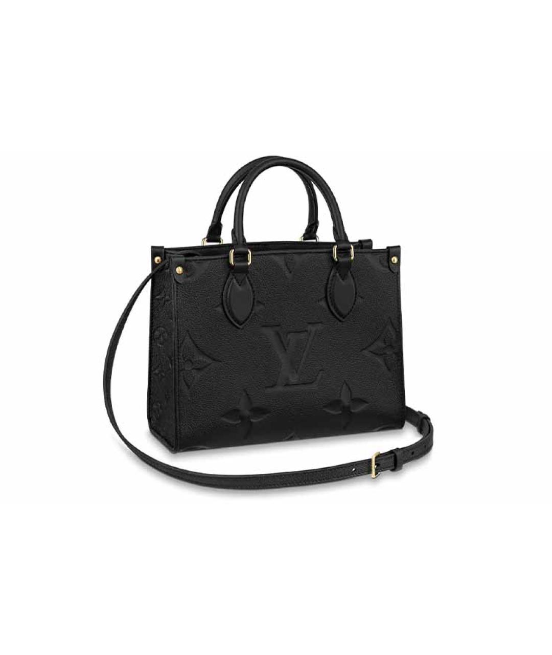 LOUIS VUITTON Черная кожаная сумка тоут, фото 1