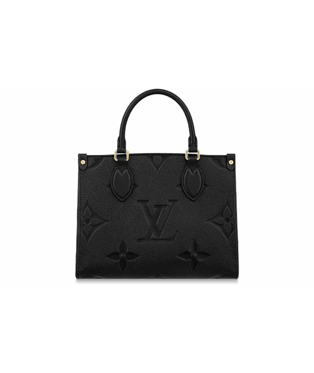 LOUIS VUITTON Черная кожаная сумка тоут, фото 3