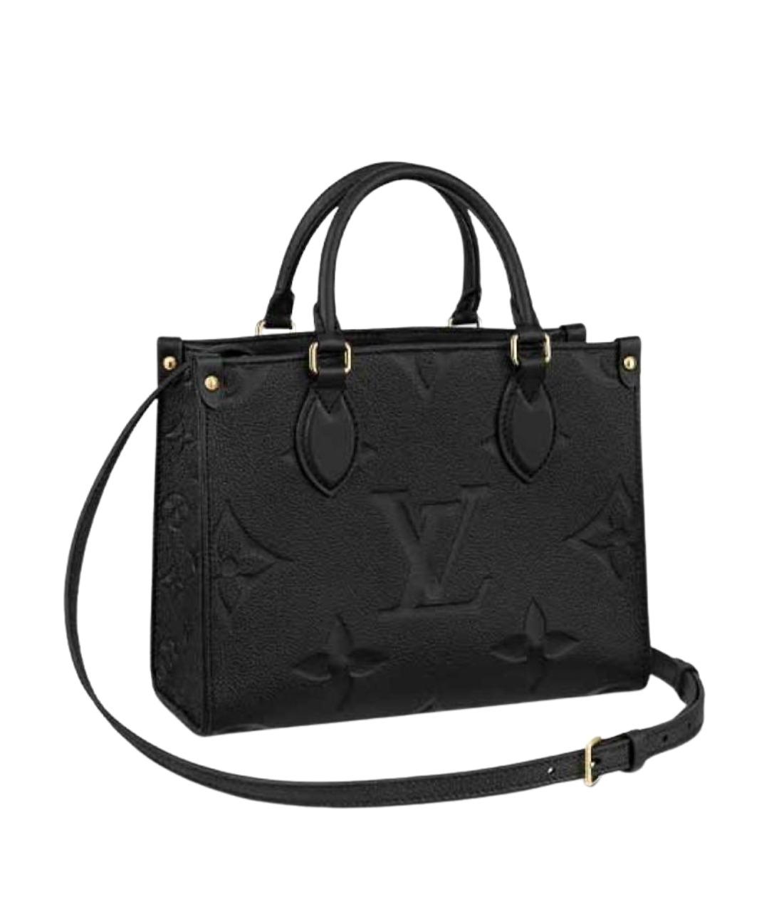 LOUIS VUITTON Черная кожаная сумка тоут, фото 1