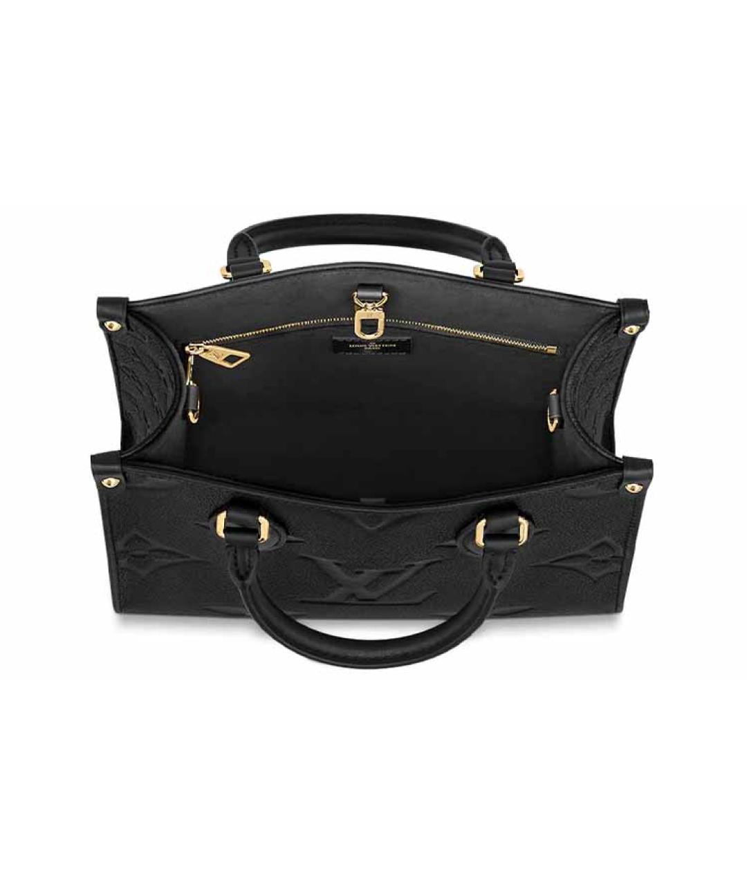 LOUIS VUITTON Черная кожаная сумка тоут, фото 5