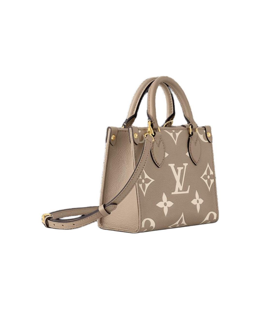 LOUIS VUITTON Бежевая кожаная сумка тоут, фото 2