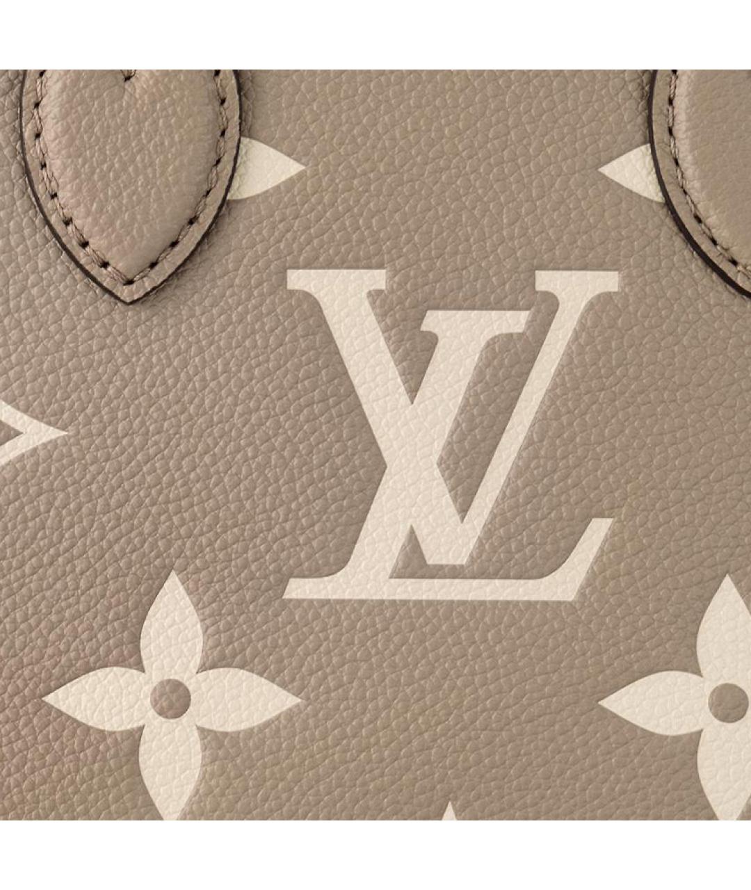 LOUIS VUITTON Бежевая кожаная сумка тоут, фото 5