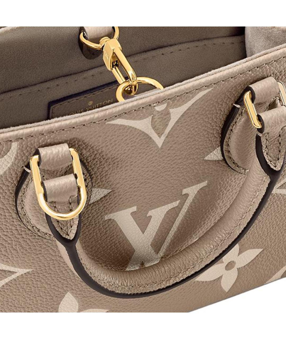 LOUIS VUITTON Бежевая кожаная сумка тоут, фото 6
