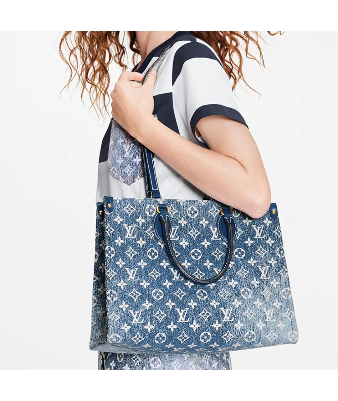 LOUIS VUITTON Синяя сумка тоут, фото 6
