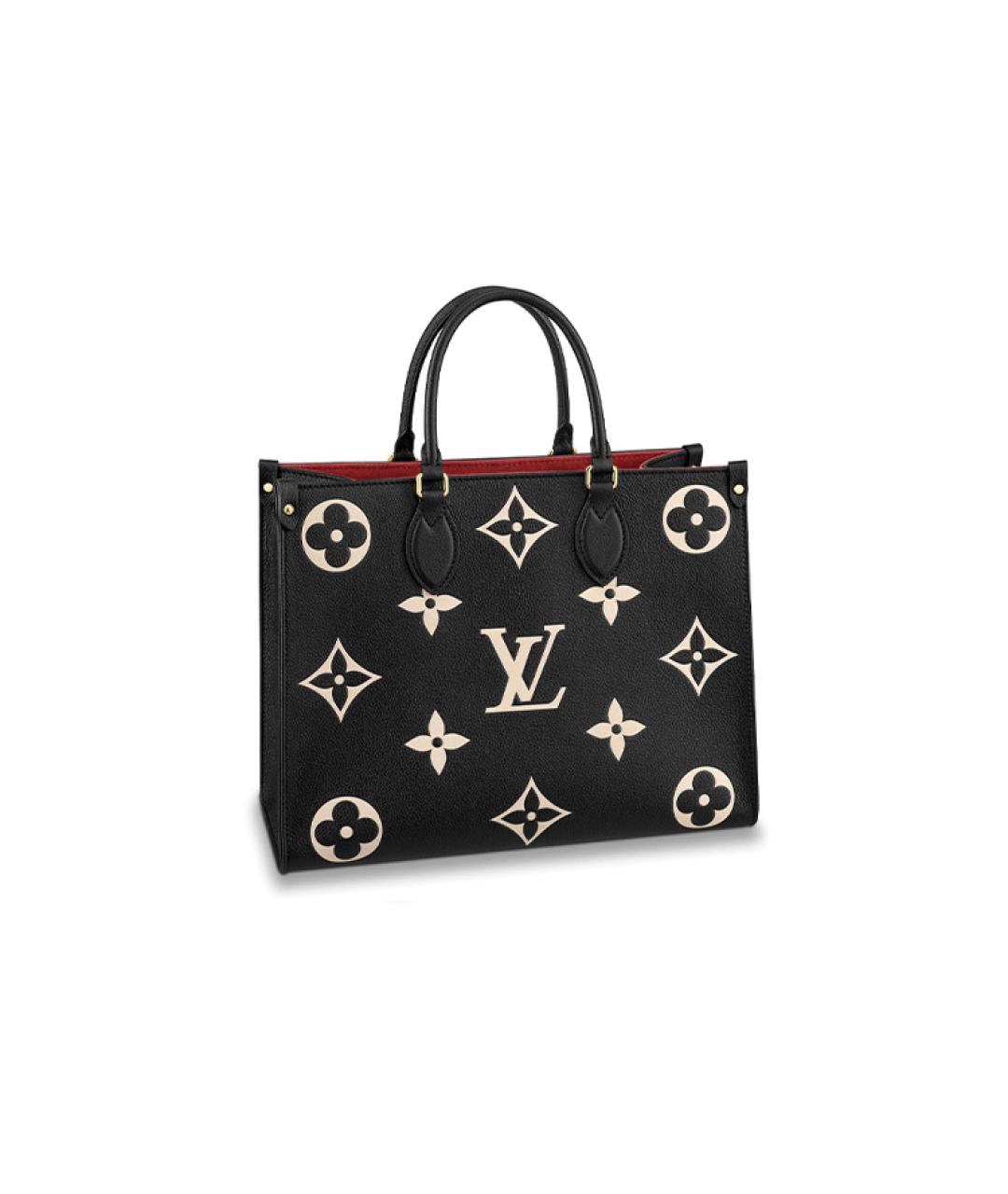 LOUIS VUITTON Черная кожаная сумка тоут, фото 1