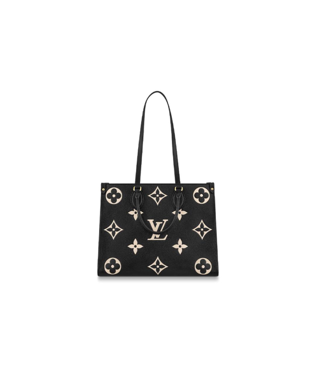 LOUIS VUITTON Черная кожаная сумка тоут, фото 3