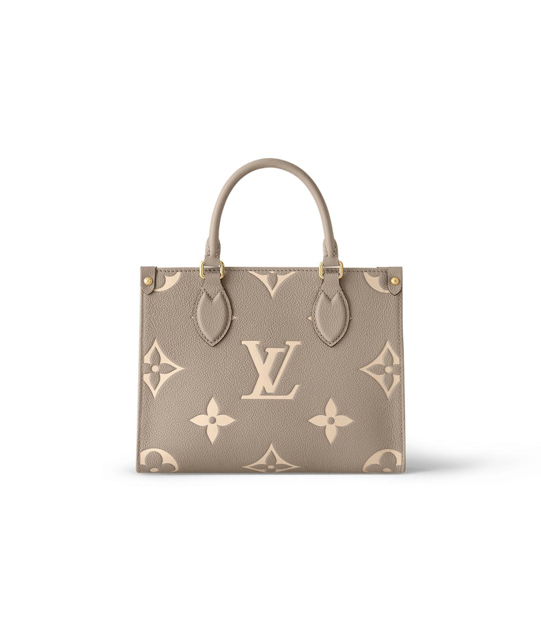 LOUIS VUITTON Бежевая кожаная сумка тоут, фото 3