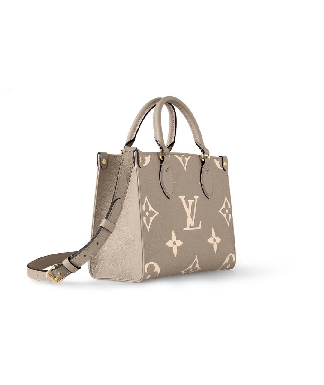 LOUIS VUITTON Бежевая кожаная сумка тоут, фото 2