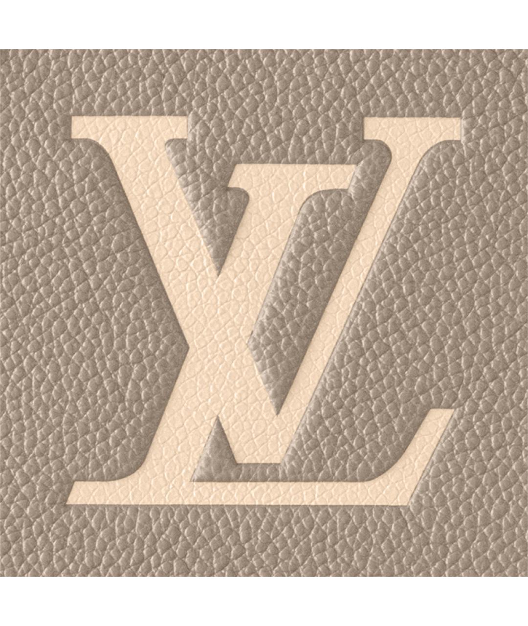 LOUIS VUITTON Бежевая кожаная сумка тоут, фото 6