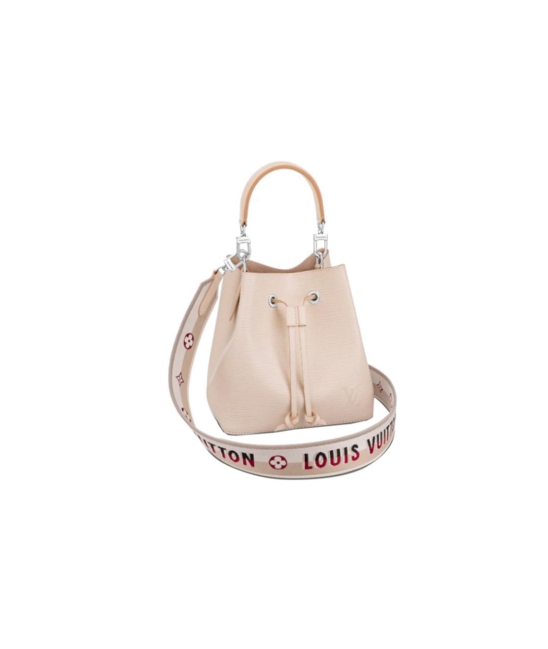 LOUIS VUITTON Бежевая кожаная сумка через плечо, фото 4