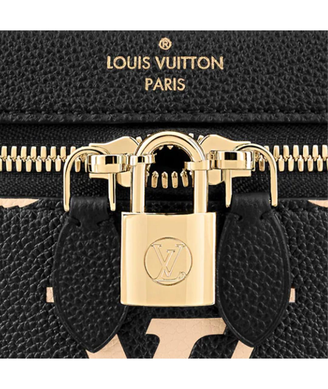 LOUIS VUITTON Черная кожаная сумка с короткими ручками, фото 5