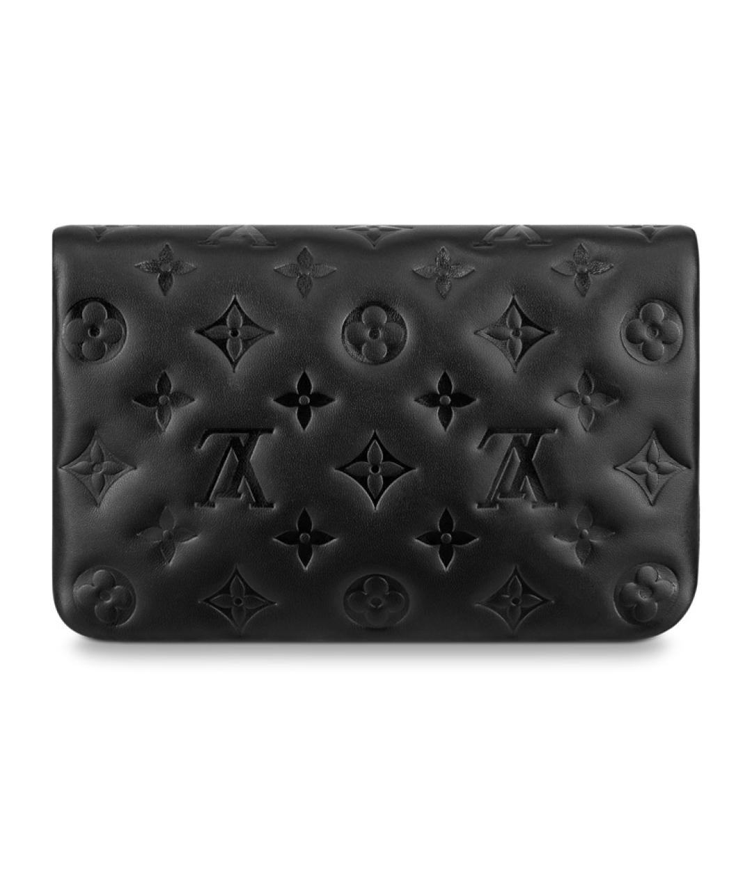 LOUIS VUITTON Черная кожаная сумка через плечо, фото 3
