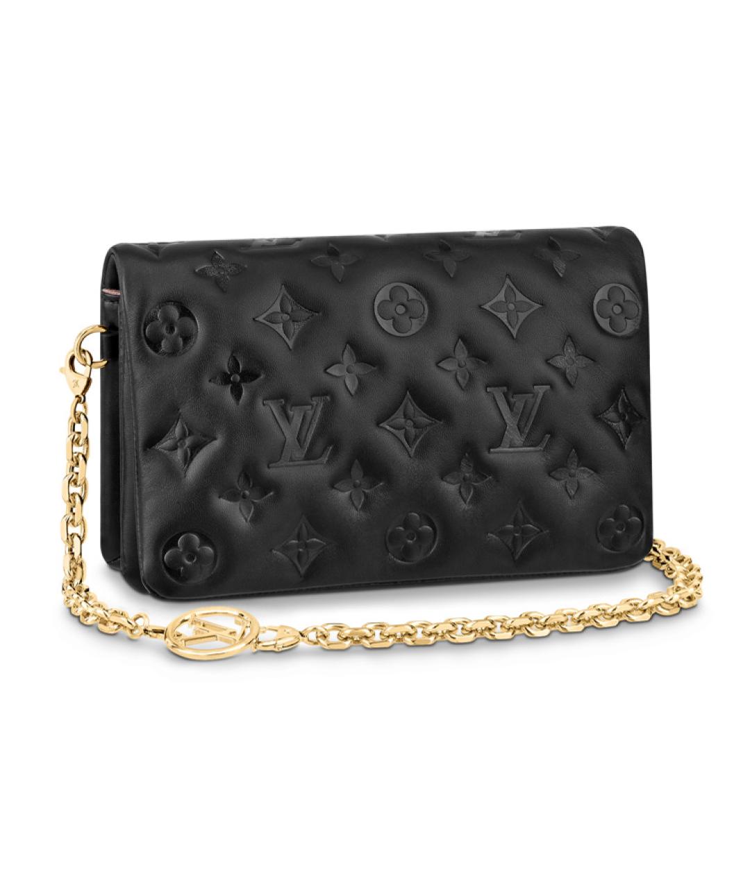 LOUIS VUITTON Черная кожаная сумка через плечо, фото 1