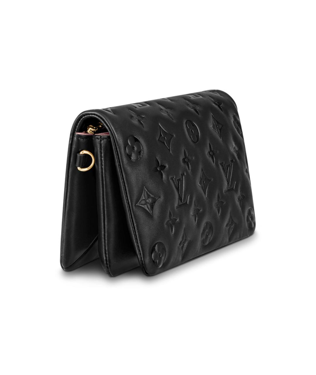 LOUIS VUITTON Черная кожаная сумка через плечо, фото 2
