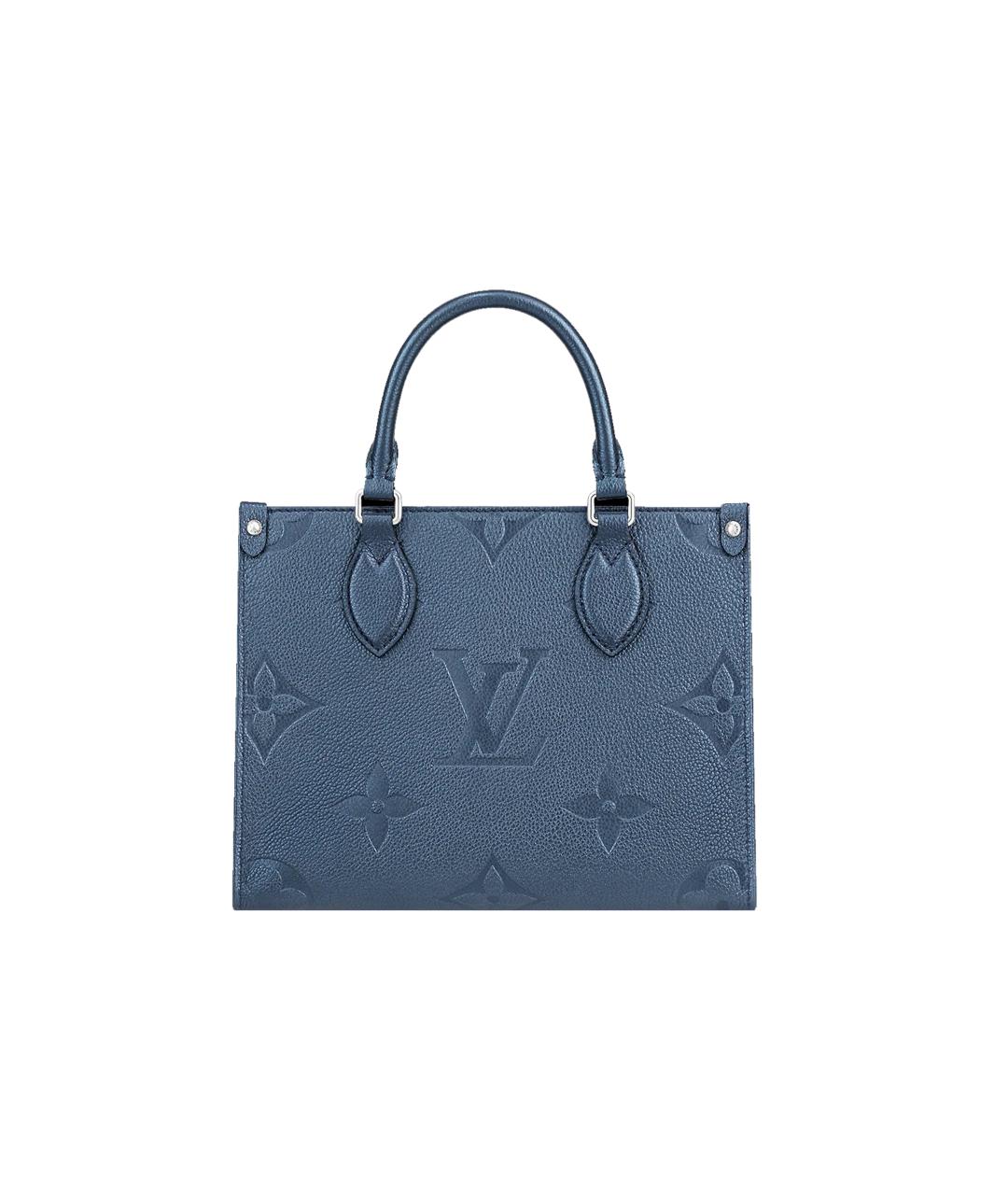 LOUIS VUITTON Темно-синяя кожаная сумка тоут, фото 1