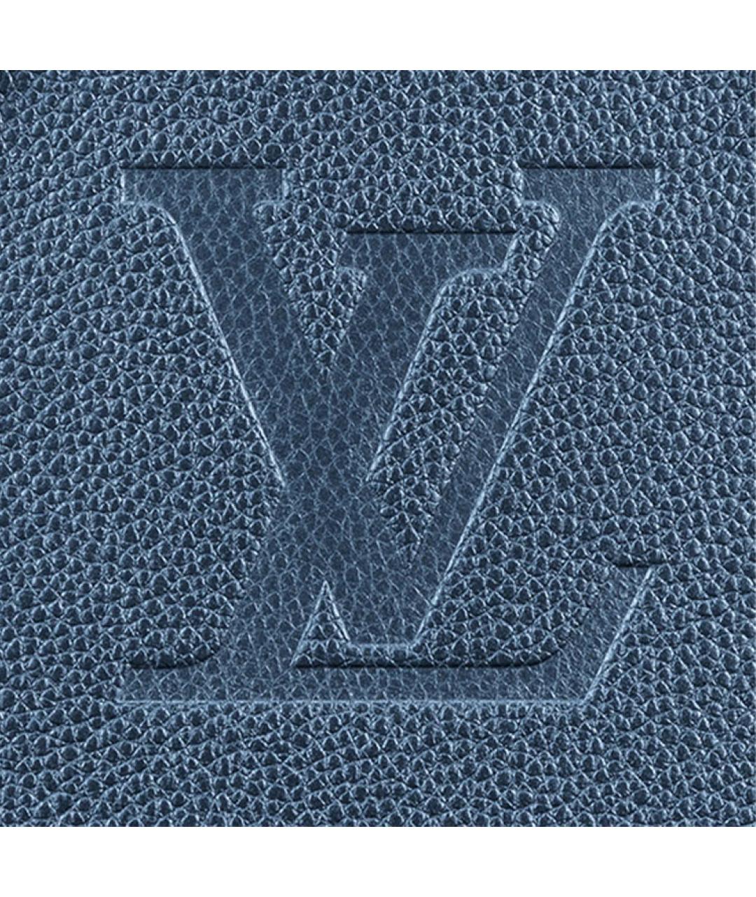 LOUIS VUITTON Темно-синяя кожаная сумка тоут, фото 5