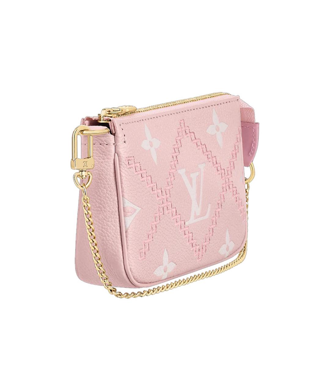 LOUIS VUITTON Розовая кожаная сумка через плечо, фото 3