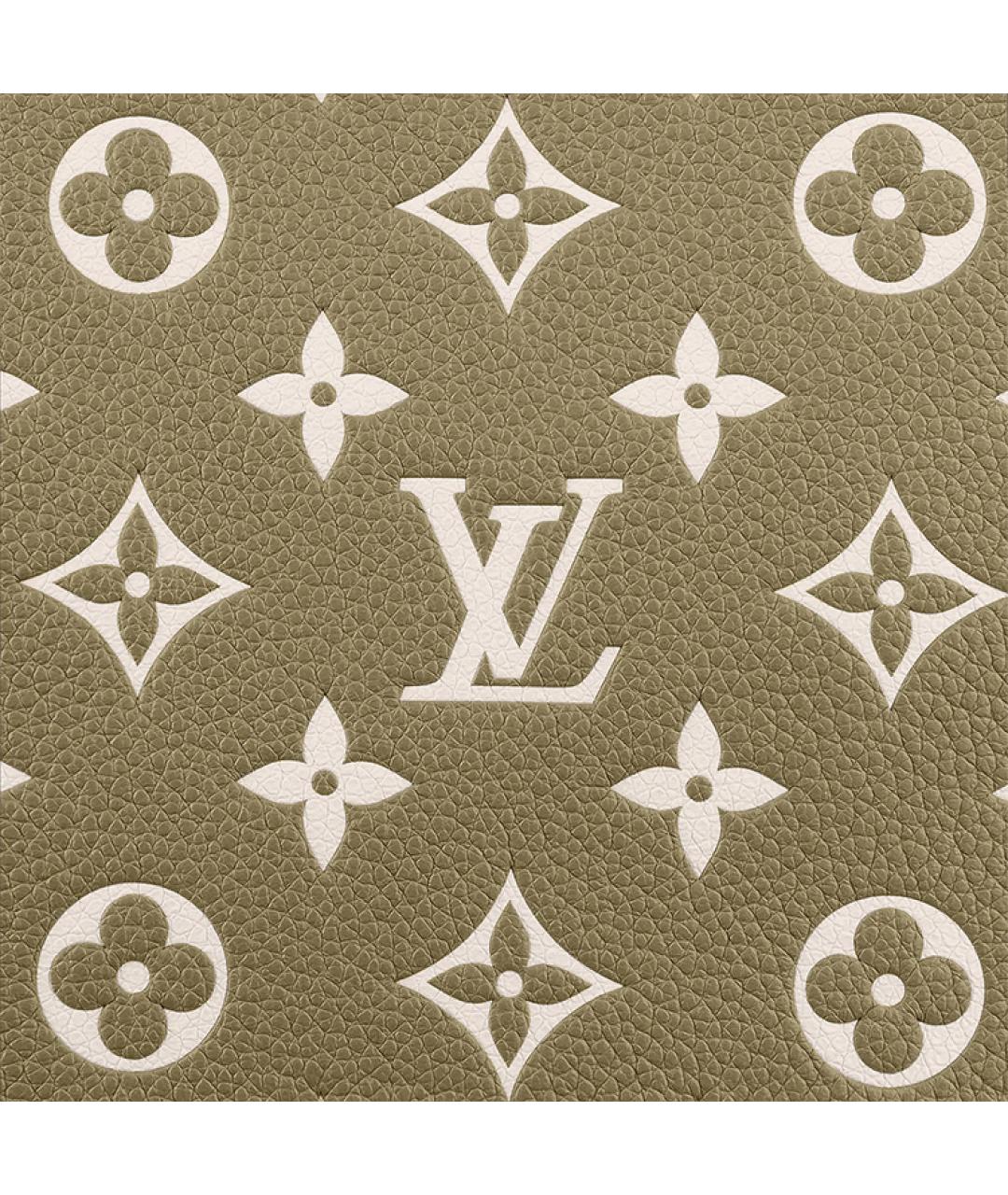 LOUIS VUITTON Хаки кожаная сумка тоут, фото 5