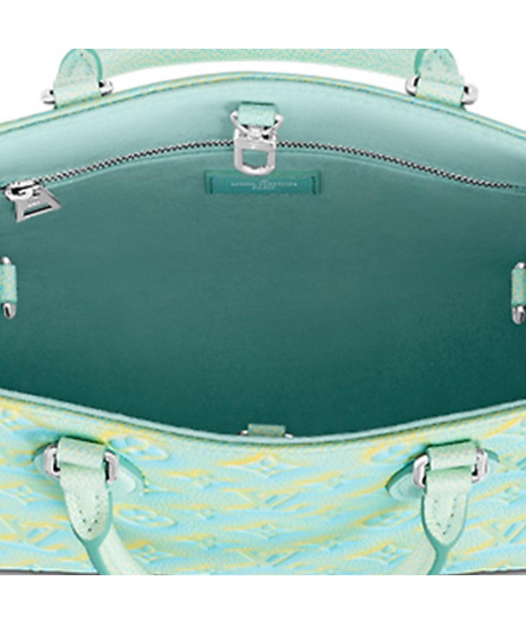 LOUIS VUITTON Зеленая кожаная сумка тоут, фото 8