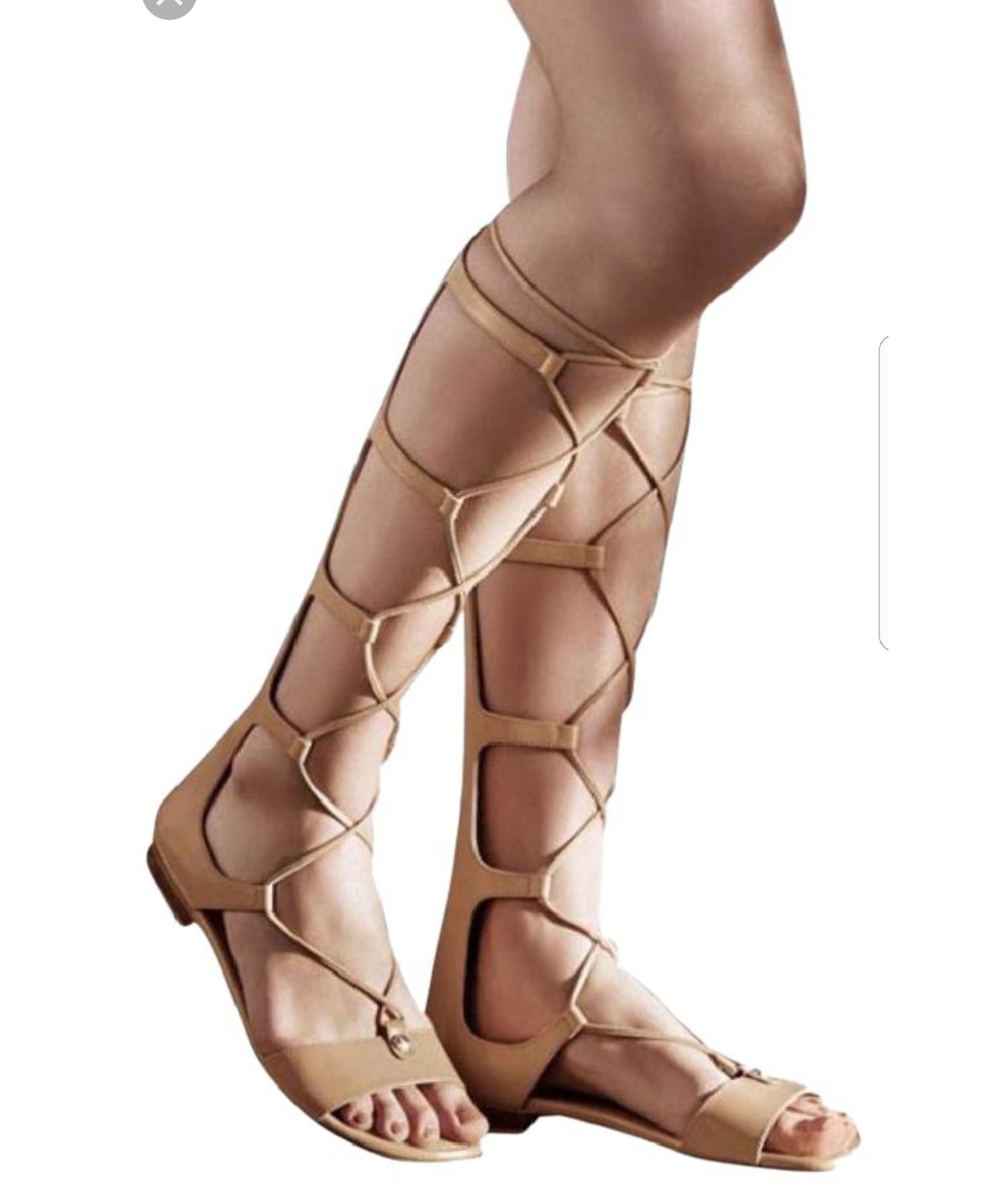 MICHAEL KORS Бежевые кожаные сандалии, фото 2