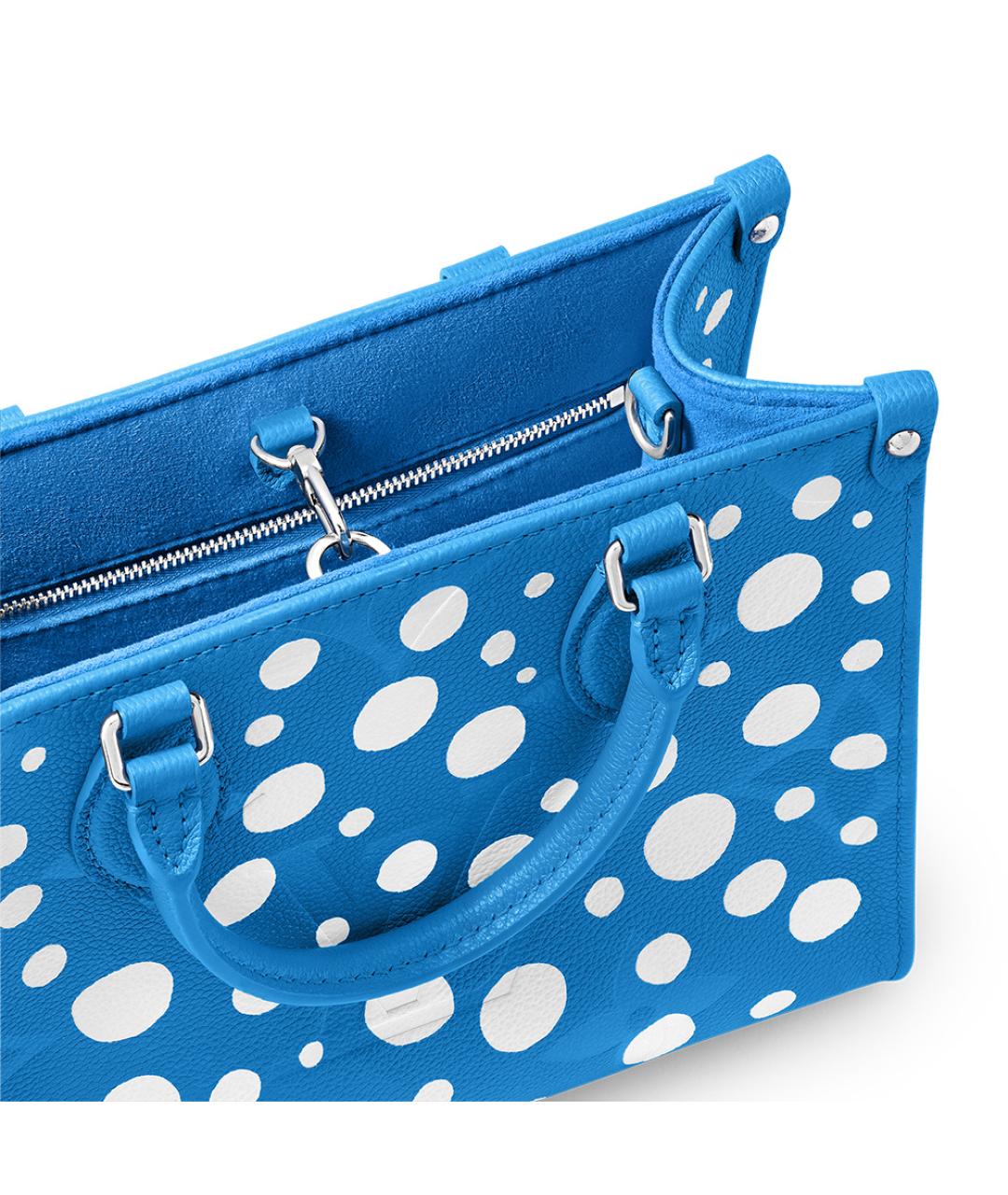 LOUIS VUITTON Синяя кожаная сумка тоут, фото 6