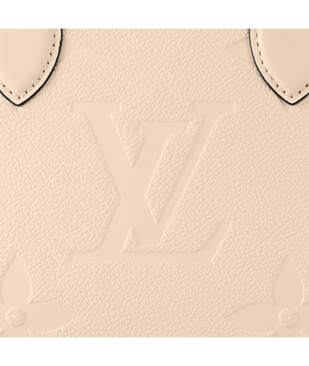 LOUIS VUITTON Бежевая кожаная сумка тоут, фото 7