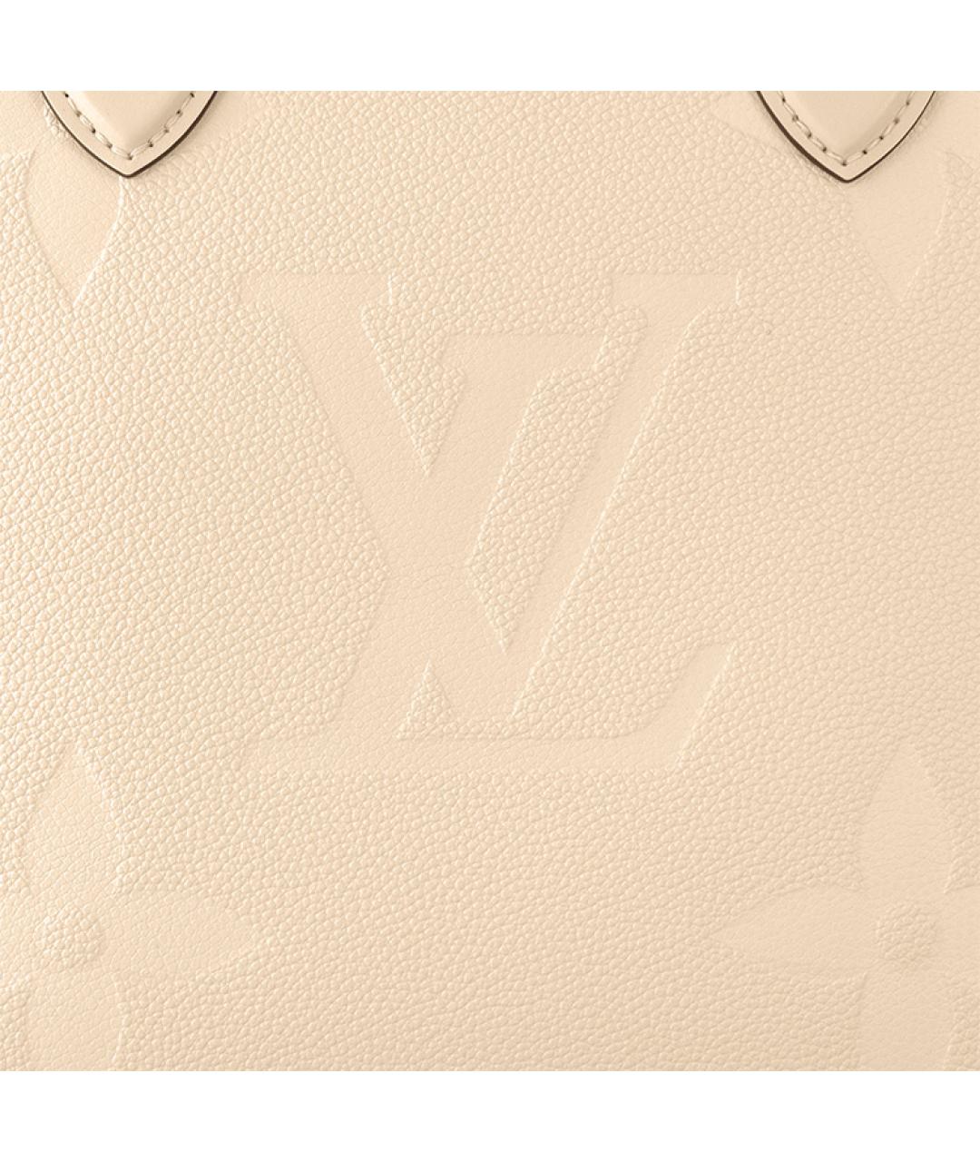 LOUIS VUITTON Бежевая кожаная сумка тоут, фото 5