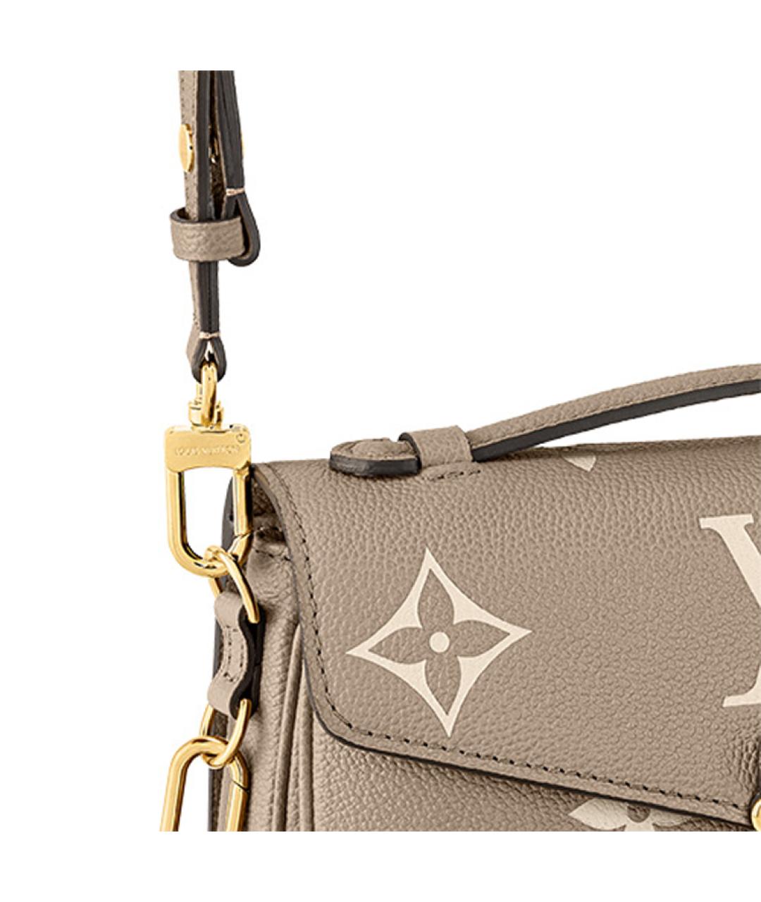 LOUIS VUITTON Серая кожаная сумка через плечо, фото 5