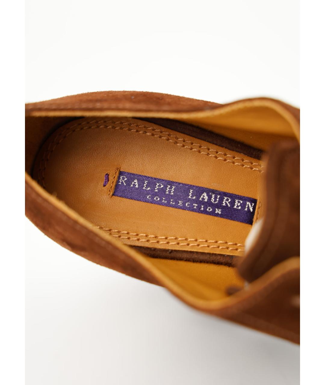 RALPH LAUREN PURPLE LABEL Коричневые замшевые ботильоны, фото 5