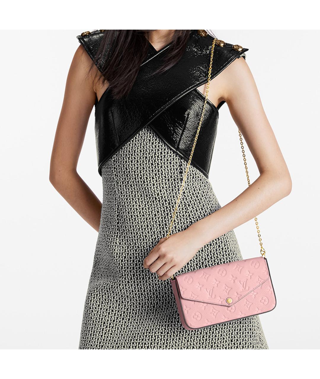 LOUIS VUITTON Розовая кожаная сумка через плечо, фото 8