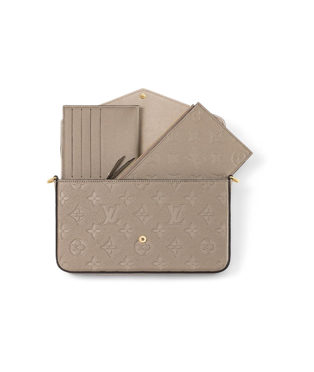 LOUIS VUITTON Серая кожаная сумка через плечо, фото 3
