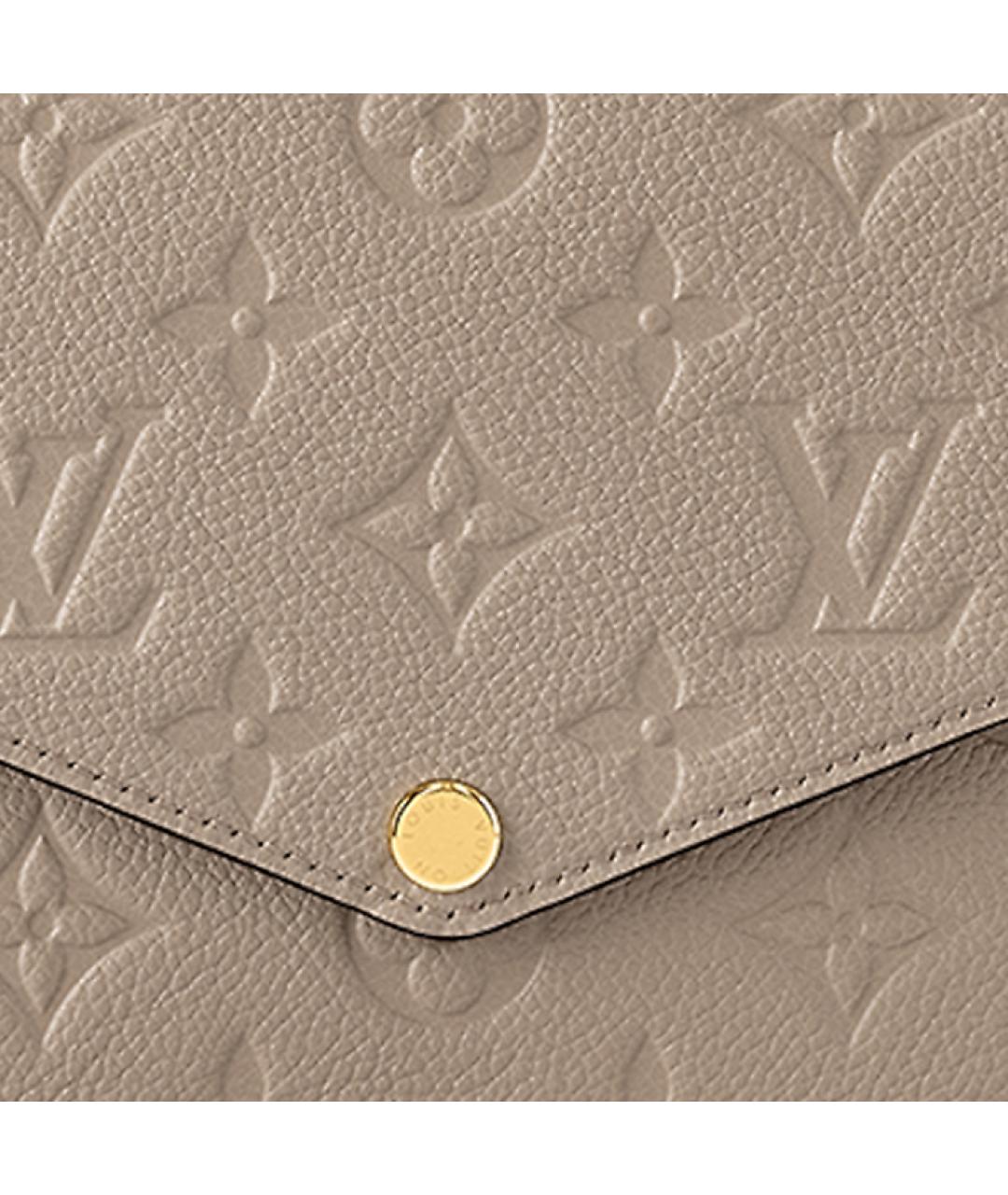 LOUIS VUITTON Серая кожаная сумка через плечо, фото 5