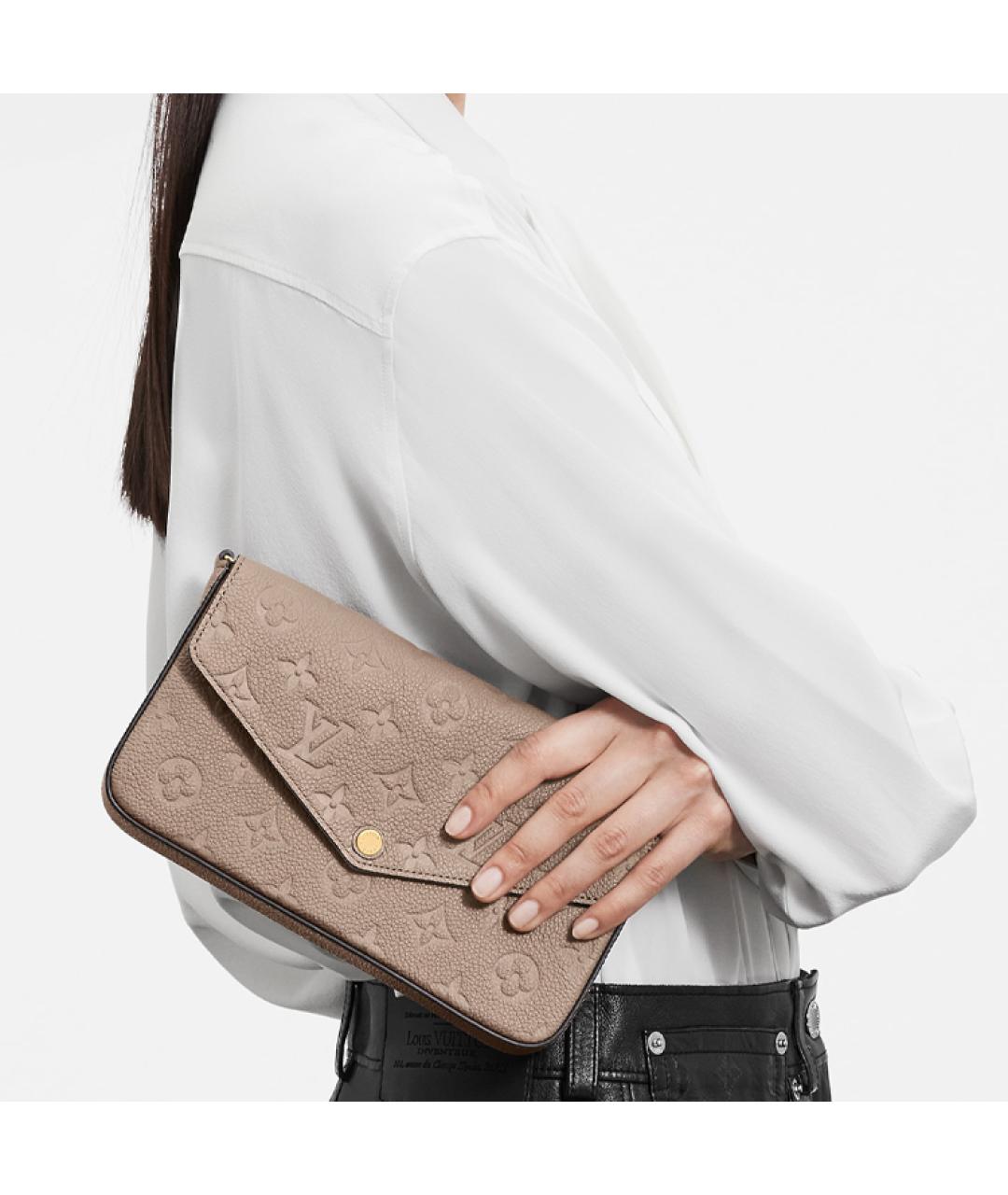LOUIS VUITTON Серая кожаная сумка через плечо, фото 6