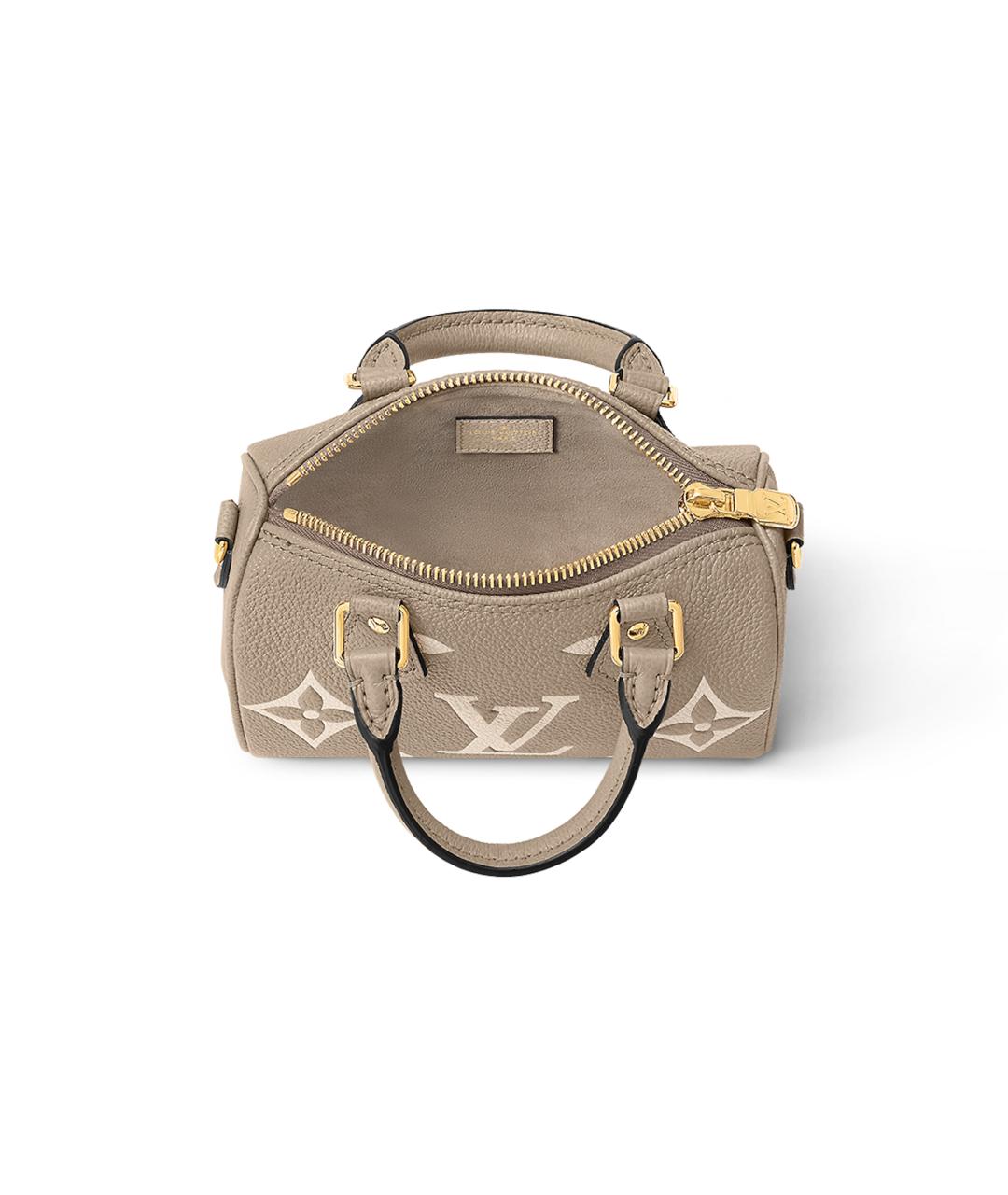 LOUIS VUITTON Бежевая кожаная сумка с короткими ручками, фото 4